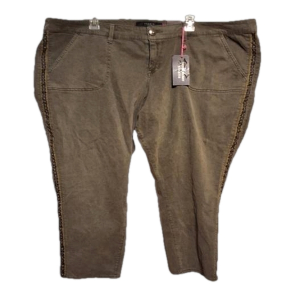 Torrid Olive Boho Embroidery Jeans - Picture 4 of 12